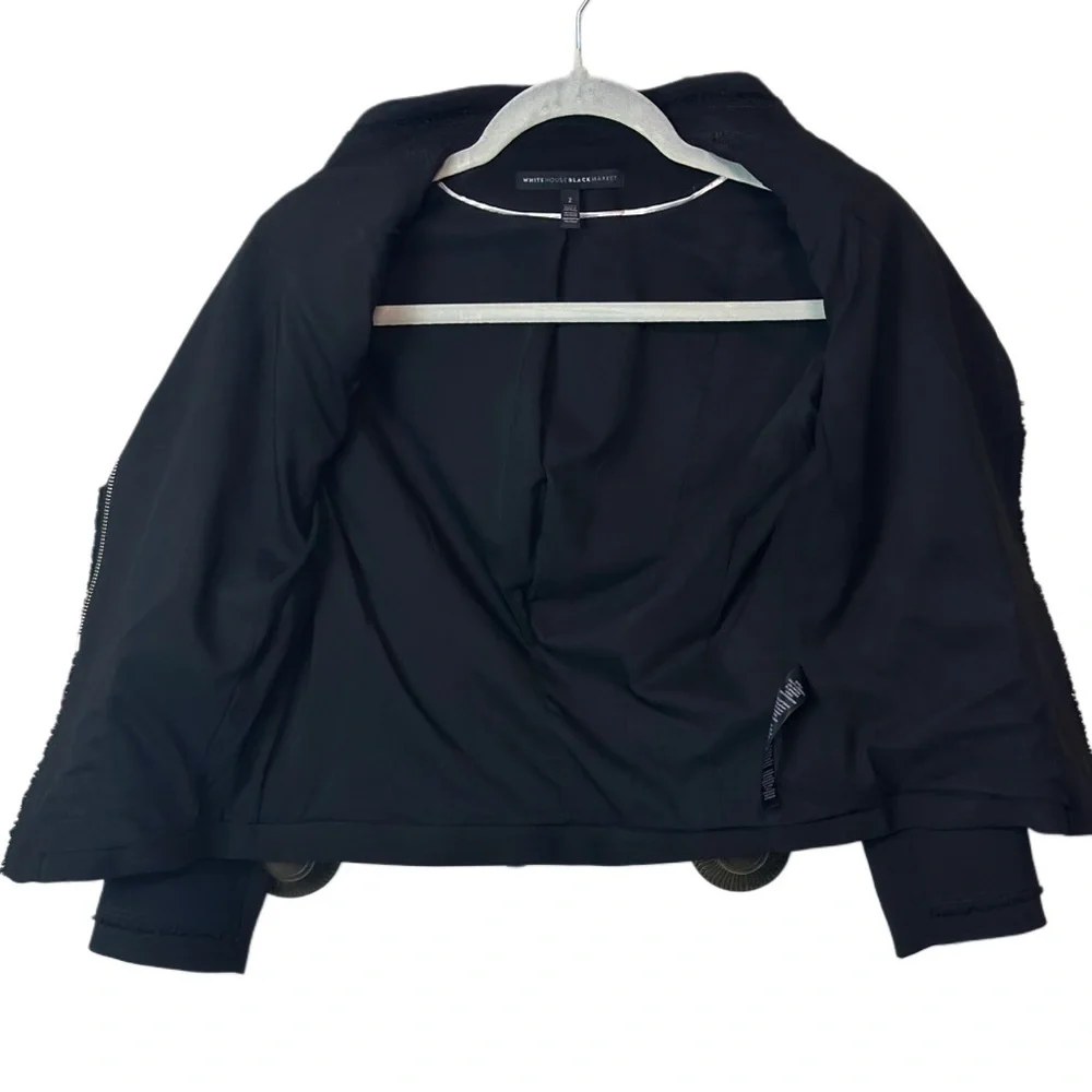 White House Black Market Asymmetrical Zip Moto Biker Jacket‎ Blazer Sz 2